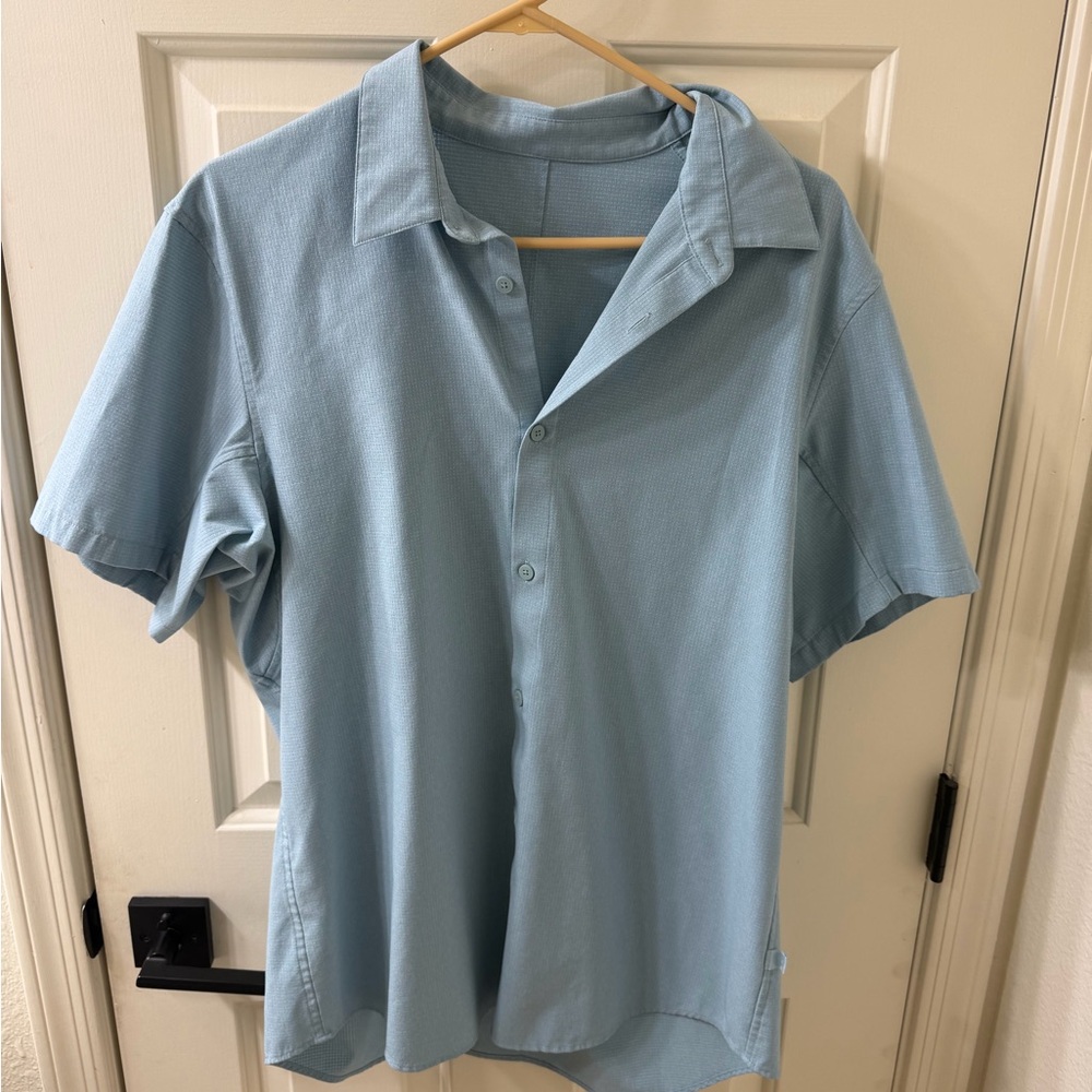 lululemon athletica Light Blue Polo Shirt - Large
